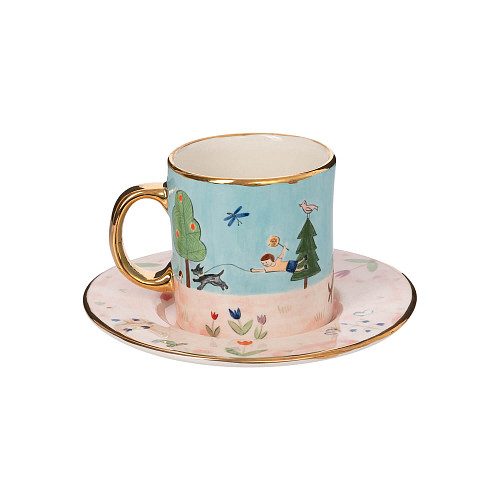 Чайная пара "Фантазёры" (керамика, голубой) 