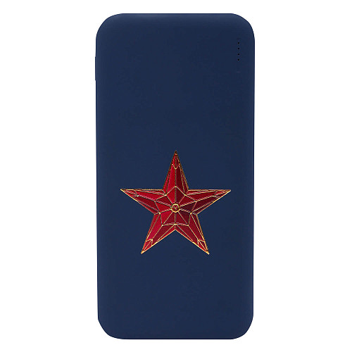 Внешний аккумулятор "Звезда" (пластик синий с рельефным изображением, Ancor Plus) 