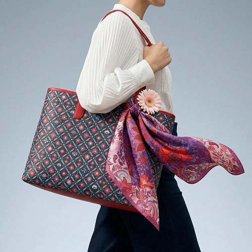 Сумка-шопер "Сюзане" (кожа черный красный 56х29х14) 