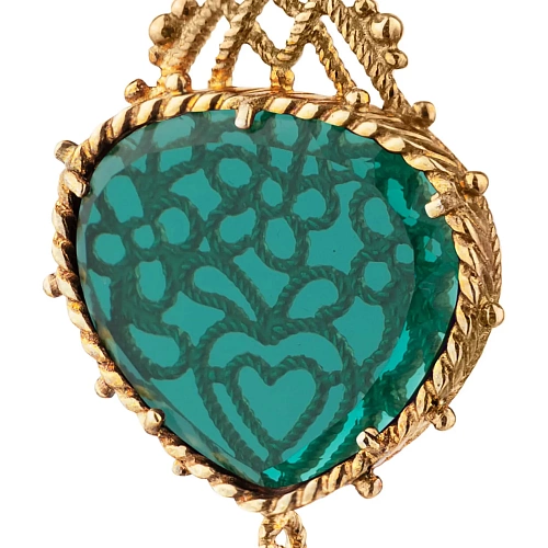 Серьги "Пряники"  позолота, ситалл изумрудный 