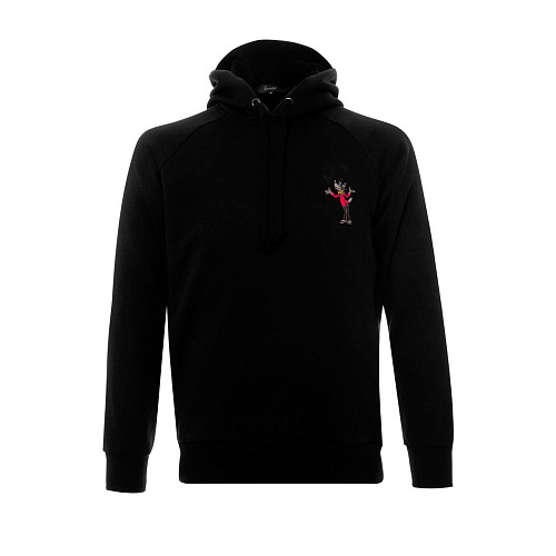 Толстовка с капюшоном "Ну, погоди" (хлопок 70% полиэстер 30% черный XXL) 