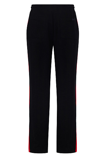 Брюки с красными лампасами (хлопок 70% полиэстер 30% черный XXL) 