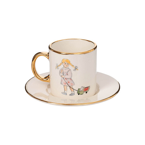 Чайная пара "Детская комната" (малый, керамика, белый) 