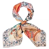 Платок "12 колен израилевых" (шелк 100% синий оранжевый 120х120) 
