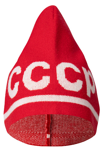 Шапка "СССР" (шерсть 90% кашемир 10%. красный L) 