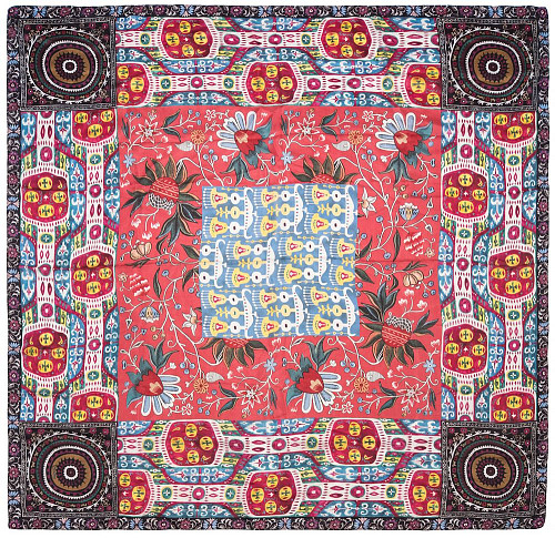 Платок "Сюзане" (шелк 100% красный 120х120) 