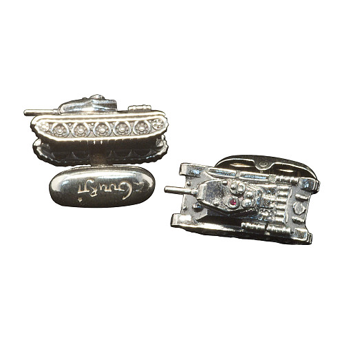 Запонки "Т-34" рубин, чернение 