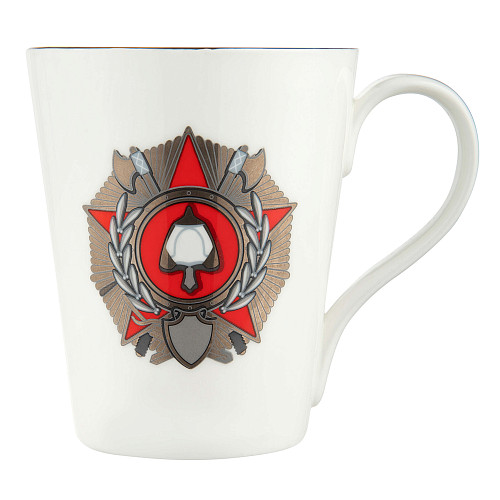 Чайная кружка "Мужество" (фарфор, белый) 