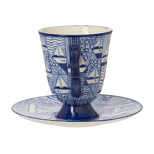 Чайная пара "Мечта о полете"  (керамика, голубой) 