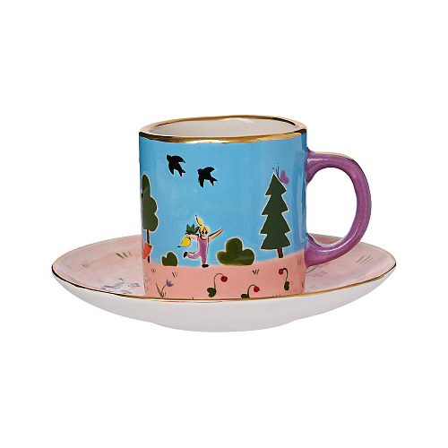 Чайная пара "Фантазёры" (керамика, голубой) 