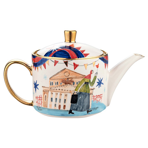 Сервиз "Праздничные гуляния"  (керамика белый 9 предметов) 