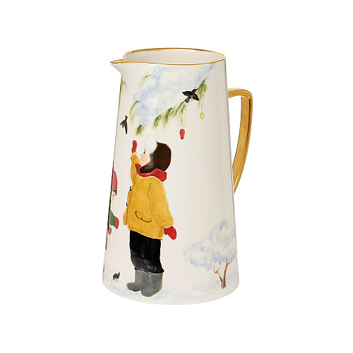 Кувшин "Детская комната" (керамика, зимний, белый) 