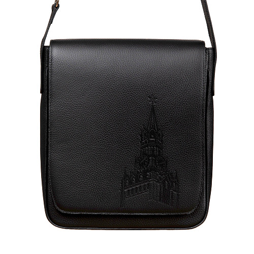 Сумка-планшет "Башни Кремля" (2468.00.О) (кожа черный  24х31х2 тиснение) 