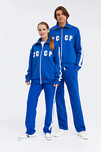 Костюм олимпийка/брюки "СССР" (хлопок 70% полиэстер 30% синий XXL) 