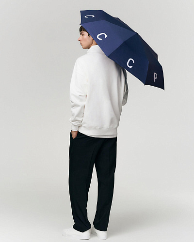 Зонт складной "СССР" ручка-карабин (синий) 