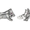 Запонки "Кабан" родий 