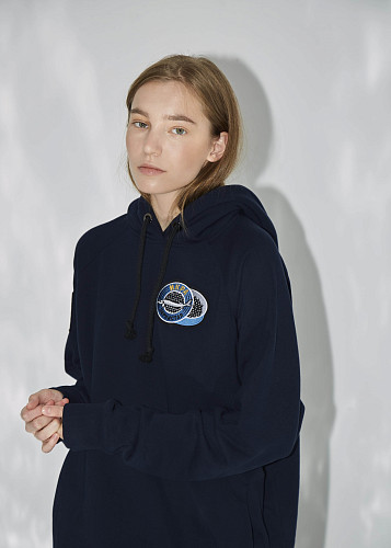 Толстовка с капюшоном "Про-питание" (хлопок 70% полиэстер 30% черный S) 