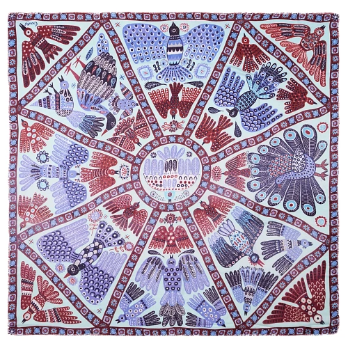 Платок "Небеса" (модал 90% кашемир 10% голубой 140х140) 