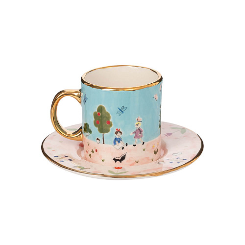 Чайная пара "Фантазёры" (керамика, голубой) 