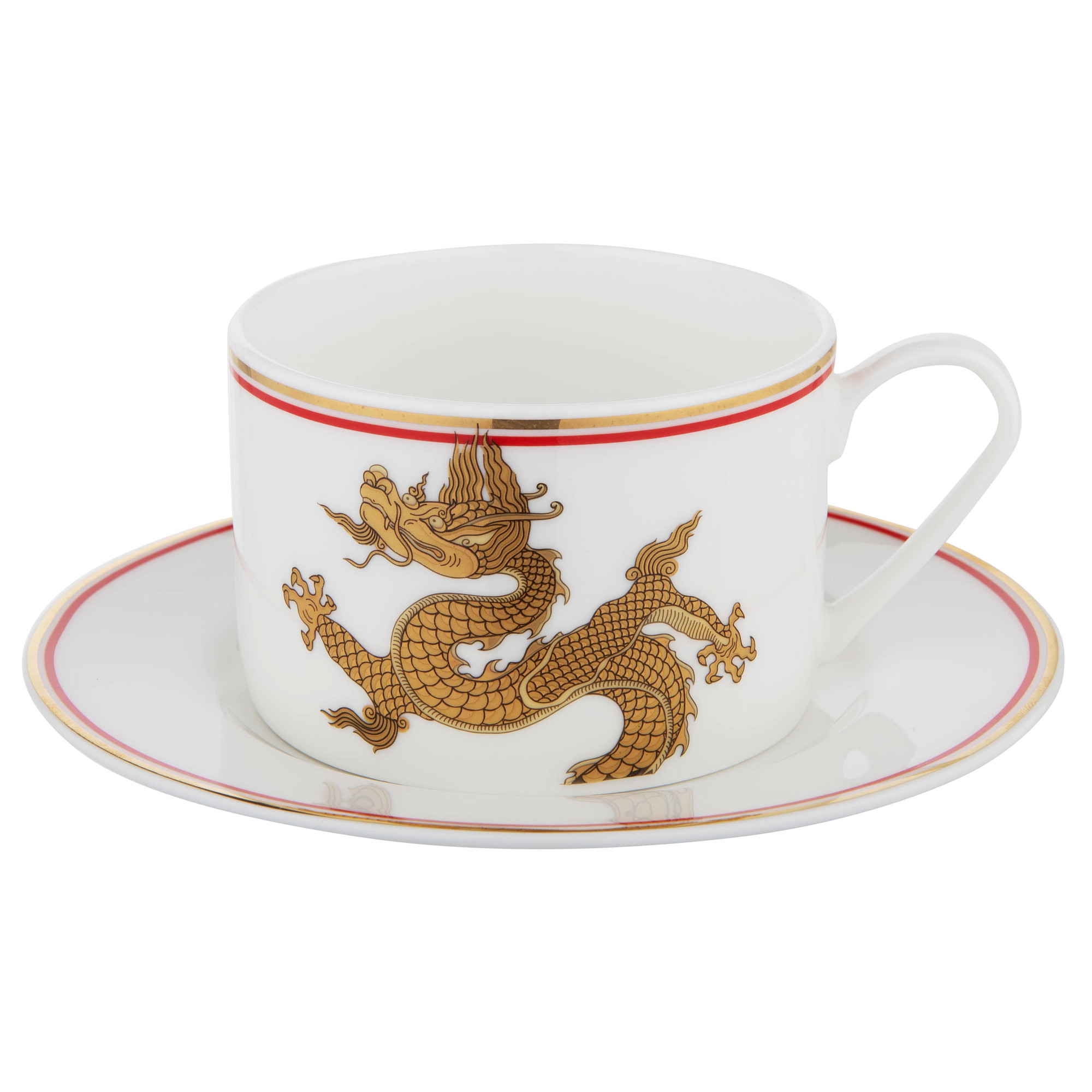 Чайная пара "Дракон"  (фарфор белый)