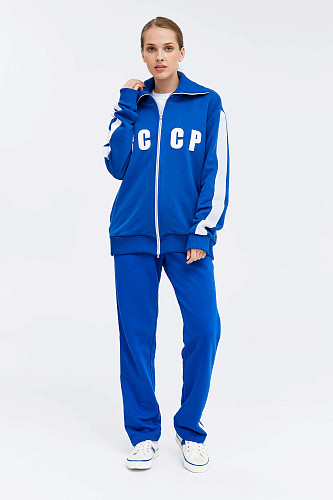 Костюм олимпийка/брюки "СССР" (хлопок 70% полиэстер 30% синий L) 