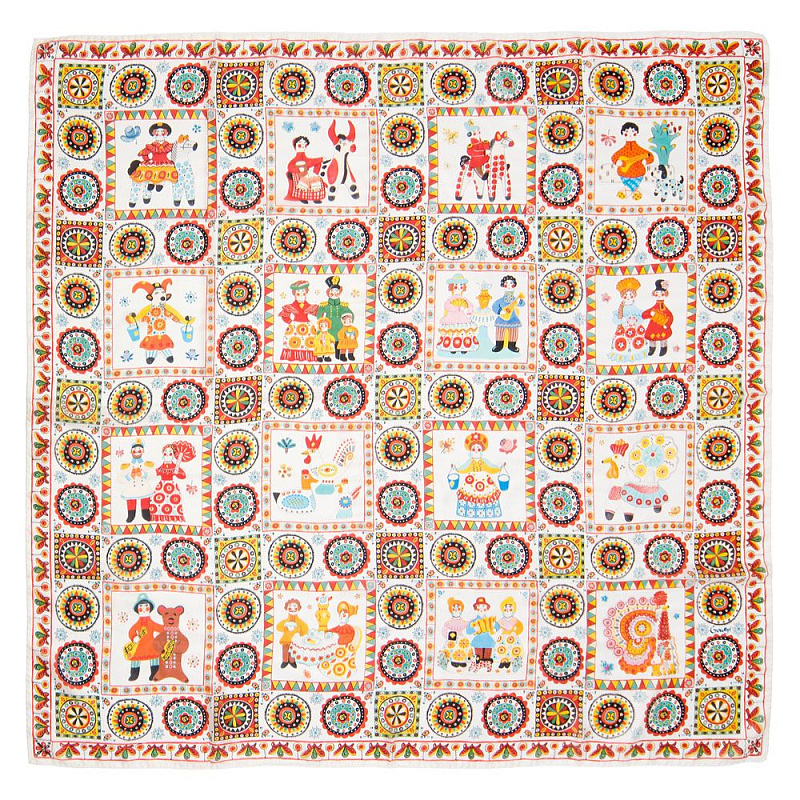 Платок "Дымковские игрушки" 