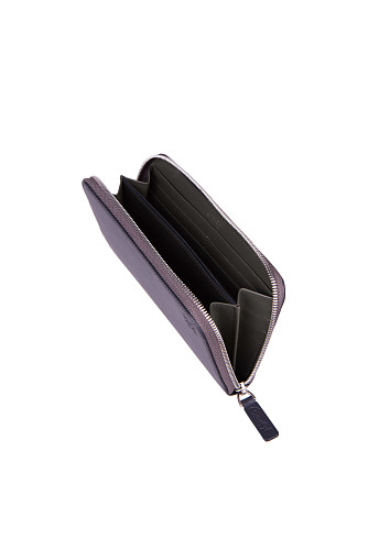 Портмоне на молнии "Монограмма" женское (200х105х20 телячья кожа серый) 