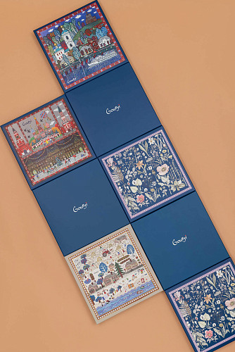 Подарочный набор "Гербарий" (аккумулятор, ежедневник и ручка синий) 