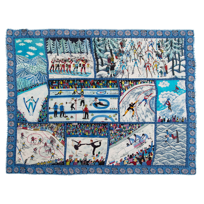 Шаль "Зимние виды спорта" 