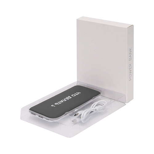 Внешний аккумулятор "Метро" (пластик черный разноцветный 72 × 157 × 12 мм. гладкий) 