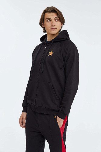 Толстовка на молнии "Отличник" (хлопок 70% полиэстер 30% черный S) 