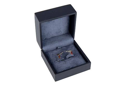 Запонки "Стечкин" эмаль, чернение 