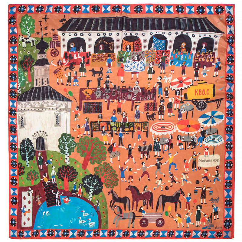 Платок "Летняя ярмарка" 