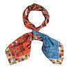 Платок "Ярмарка" (шелк 100% оранжевый синий 120х120) 