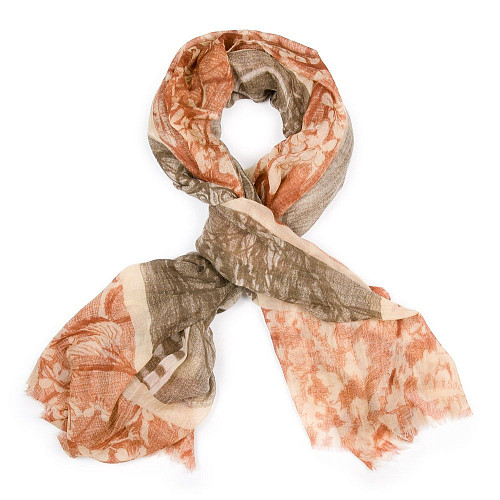 Шаль "Вишневый сад" (кашемир 100% красный белый 140х180) 