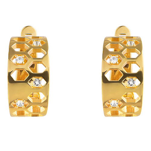 Серьги "Конструктивизм" позолота, топаз 