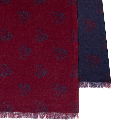 Шарф "Мотоциклисты" (T26MOTO3) (шерсть 100% синий бордо 40х195) 