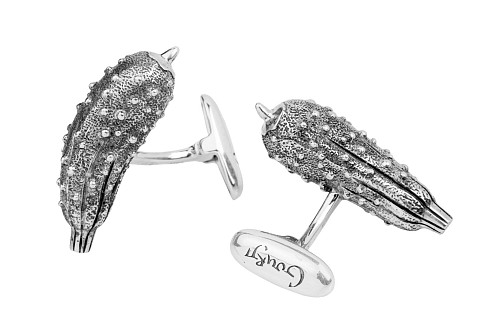 Запонки "Огурец" чернение 