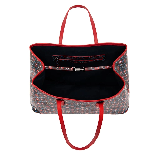 Сумка-шопер "Сюзане" (кожа черный красный 56х29х14) 