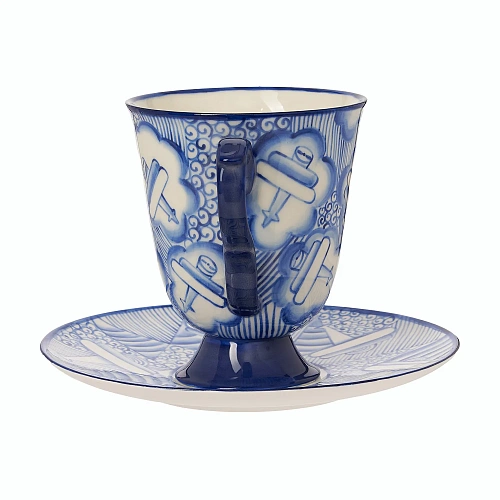 Чайная пара "Мечта о полете"  (керамика, голубой) 