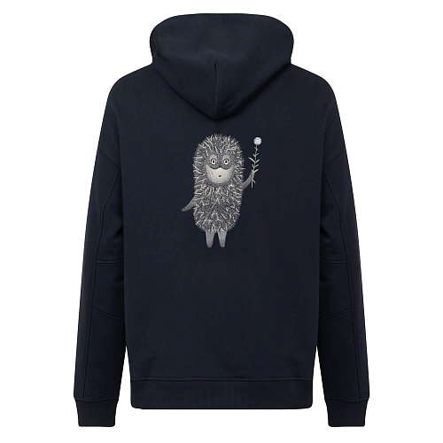 Худи "Ежик в тумане" (хлопок 100%, синий M/L) 