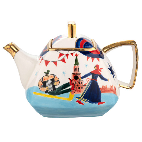 Чайник "Праздничные гуляния" (керамика, цветной ) 