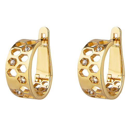 Серьги "Конструктивизм" позолота, топаз 