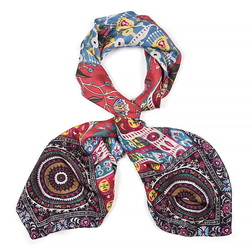 Платок "Сюзане" (шелк 100% красный 120х120) 