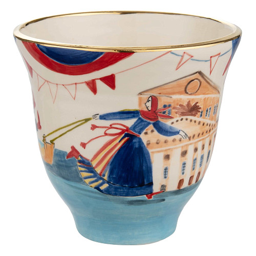 Сервиз "Праздничные гуляния"  (керамика белый 9 предметов) 