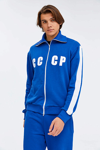 Костюм олимпийка/брюки "СССР" (хлопок 70% полиэстер 30% синий L) 