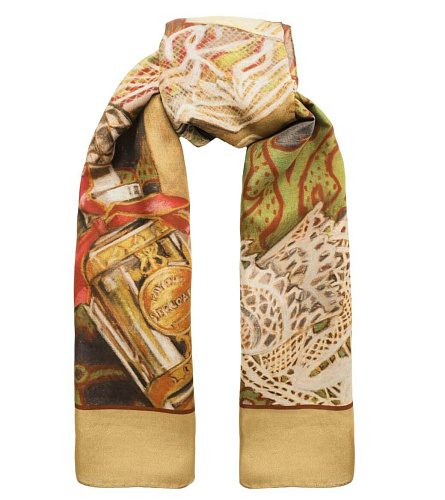 Платок "Мариинский театр" (шелк 100% бежевый 120х120) 