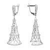 Серьги "Башня" длинные (серебро 925 пробы, фианиты 244 шт - 0,472 гр) 