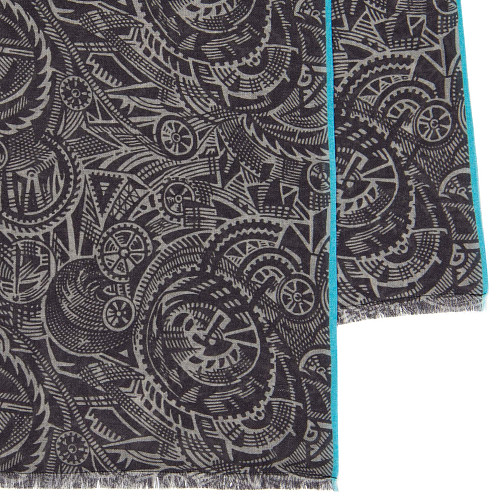 Шарф "Время вперед" (T27VV5RG) (шерсть 100% серый 40x195) 