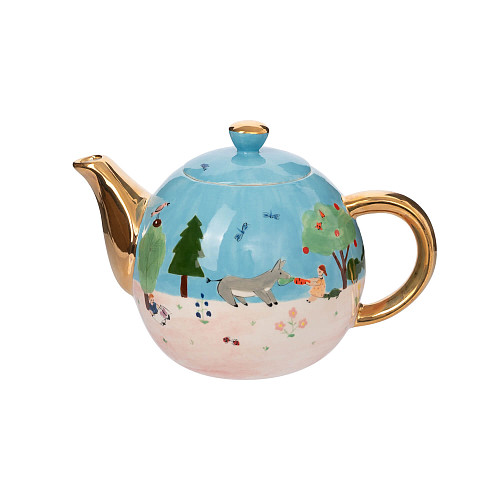 Чайник "Фантазёры" (керамика, голубой) 